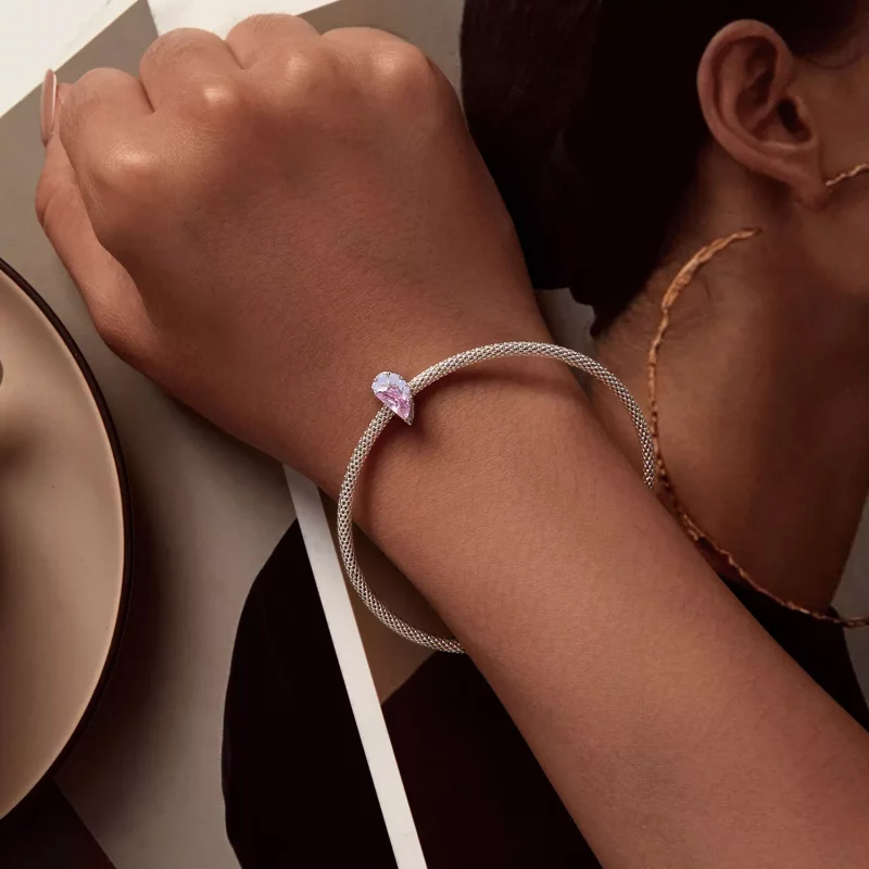(imagen para) Charm de corazón rosa estilo Pandora para hermanas - SCC2641 - Ver 7