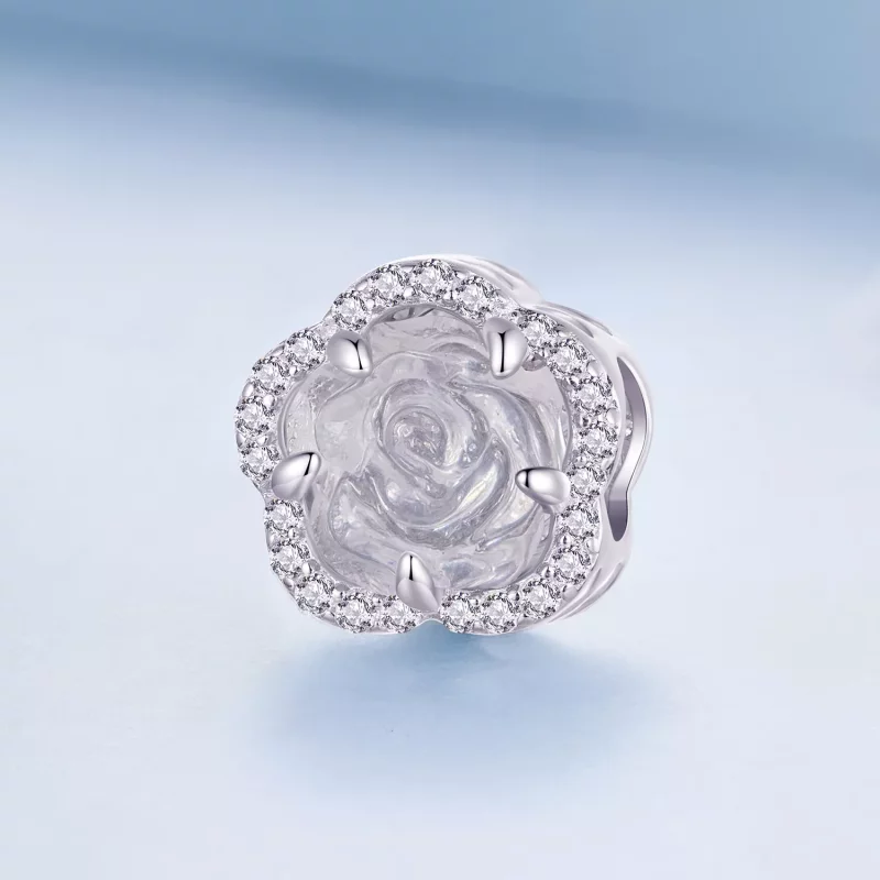 (imagen para) Charm de cristal estilo Pandora con forma de rosa - BSC904 - Ver 4