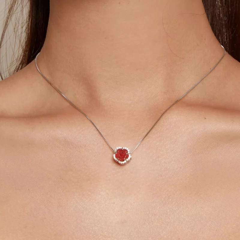 (imagen para) Charm de cristal estilo Pandora con forma de rosa - BSC904 - Ver 10