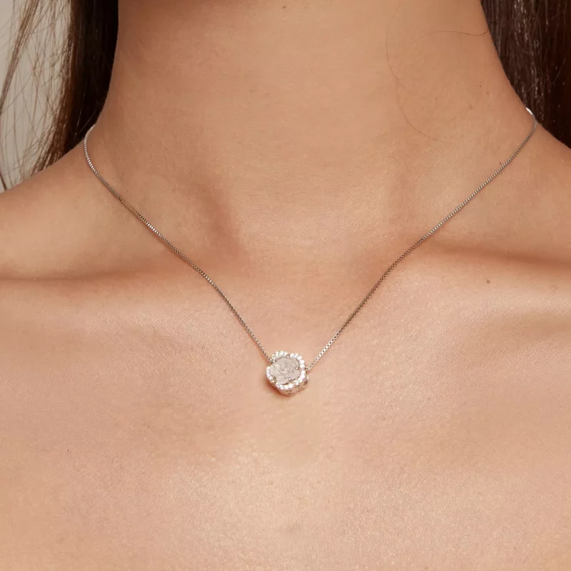 (imagen para) Charm de cristal estilo Pandora con forma de rosa - BSC904 - Ver 11