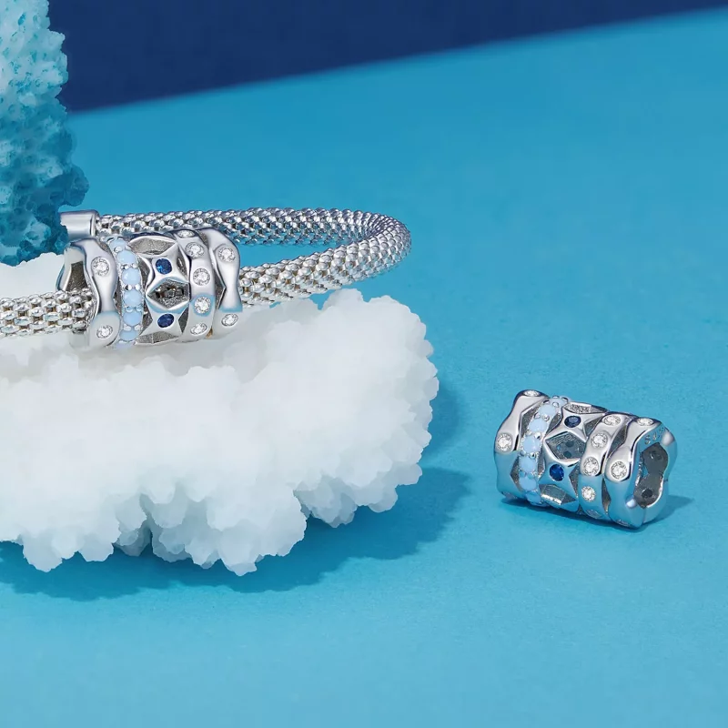 (imagen para) Charm de Estilo Pandora con Estrella Azul - BSC919 - Ver 4