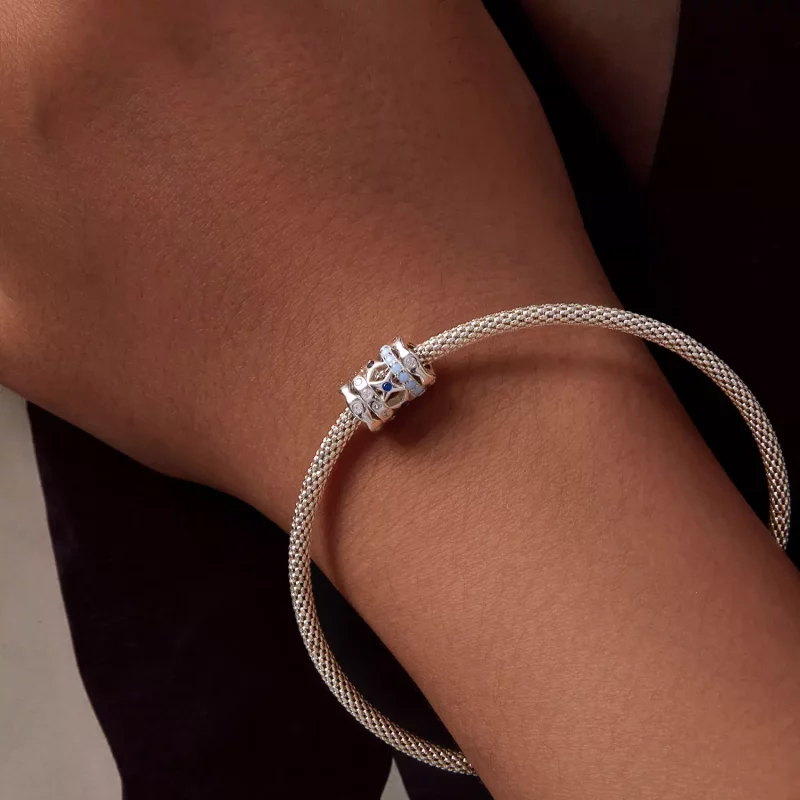 (imagen para) Charm de Estilo Pandora con Estrella Azul - BSC919 - Ver 7