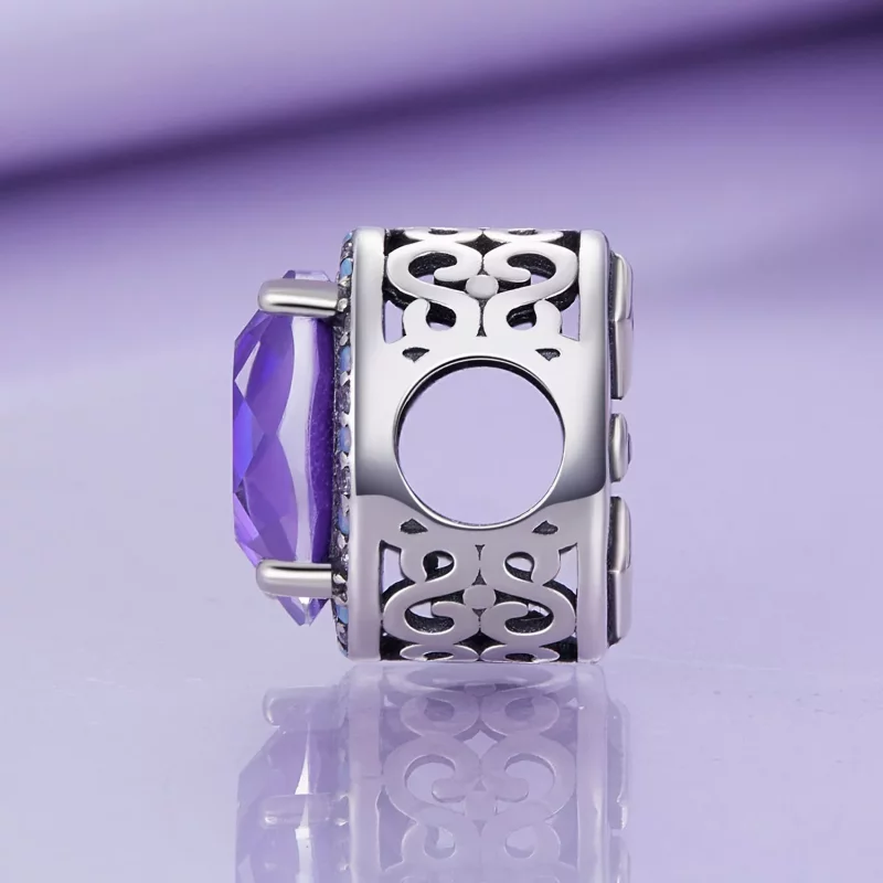 (imagen para) Charm de estilo Pandora con gema de luz lunar - BSC891 - Ver 3