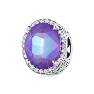 (imagen para) Charm de estilo Pandora con gema de luz lunar - BSC891