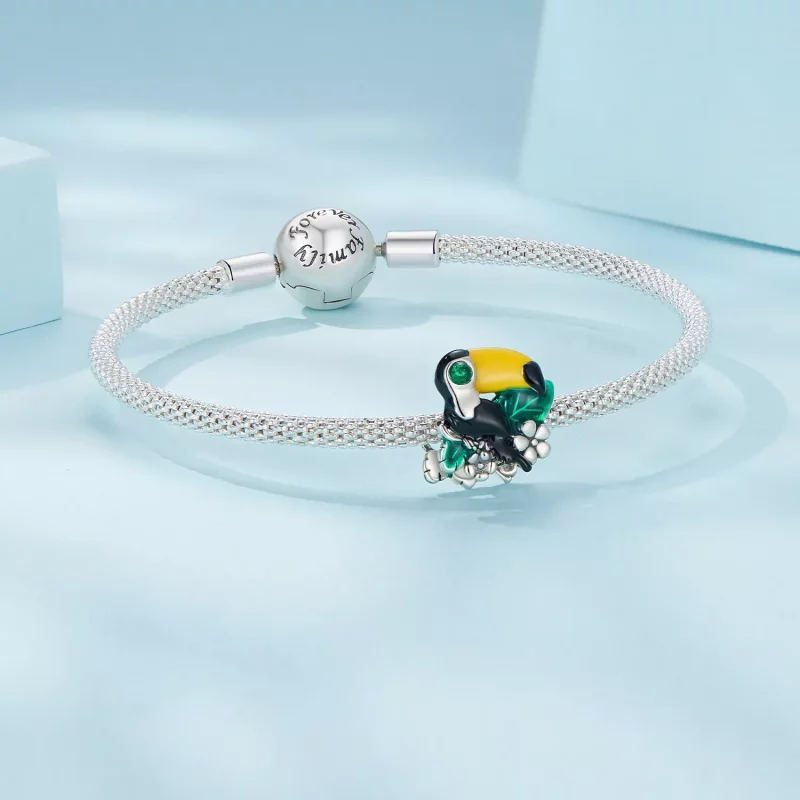 (imagen para) Charm de estilo Pandora con un tucán de la selva - SCC2520 - Ver 5