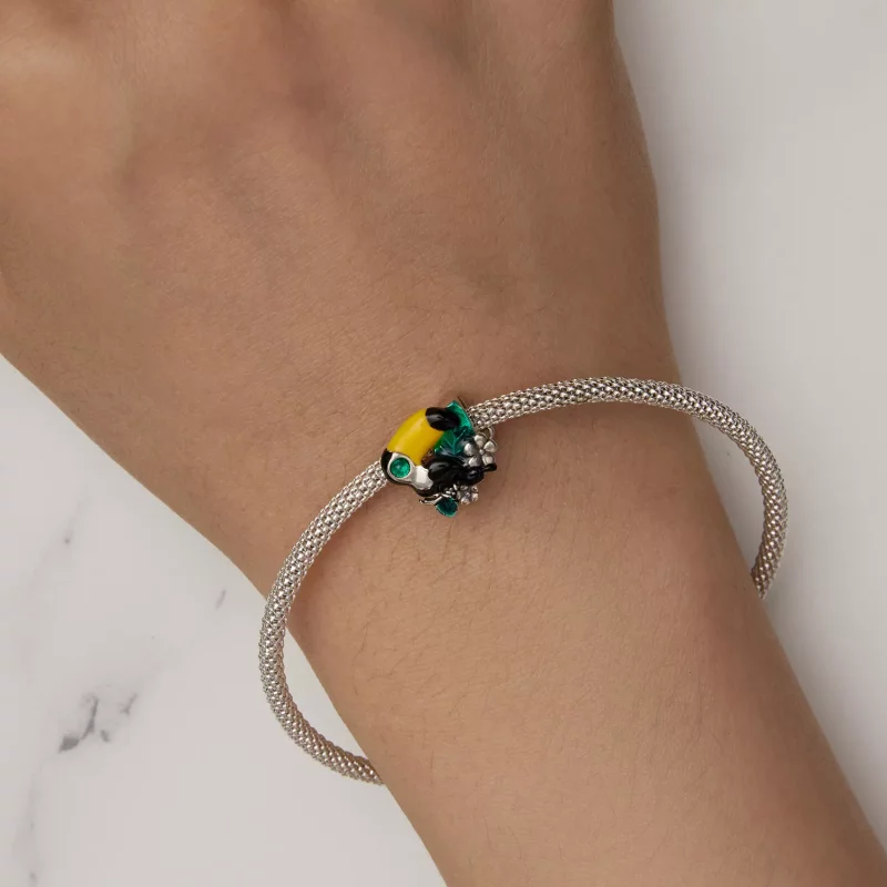 (imagen para) Charm de estilo Pandora con un tucán de la selva - SCC2520 - Ver 7