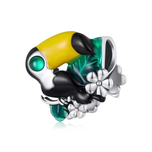 Charm de estilo Pandora con un tucán de la selva - SCC2520 (imagen para) Charm de estilo Pandora con un tucán de la selva - SCC2520