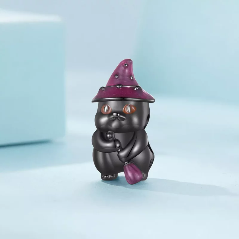 (imagen para) Charm de gato bruja estilo Pandora para Halloween - SCC2625 - Ver 2