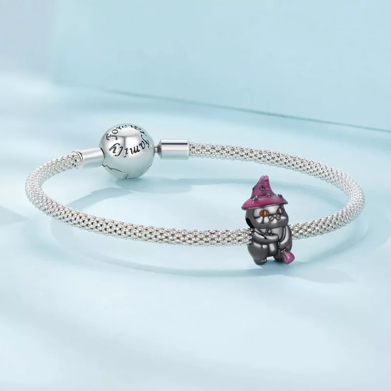 (imagen para) Charm de gato bruja estilo Pandora para Halloween - SCC2625 - Ver 5