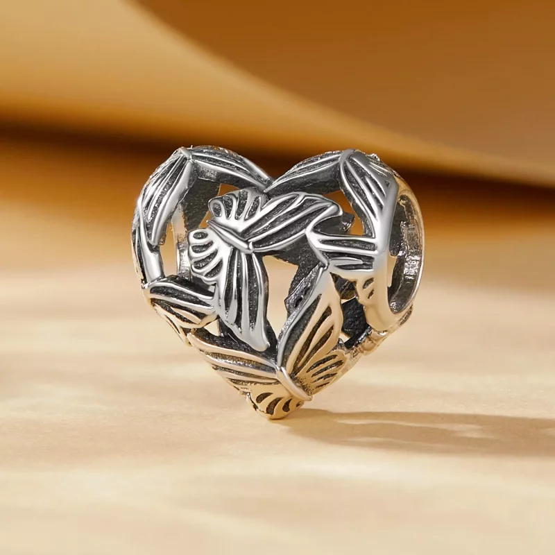 (imagen para) Charm de Mariposa en Forma de Corazón al Estilo Pandora - SCC2576 - Ver 2