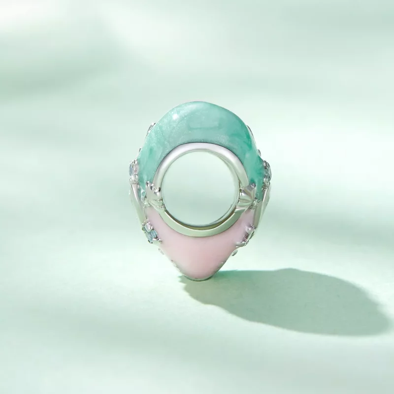 (imagen para) Charm de Pascua en forma de corazón al estilo de Pandora - BSC782 - Ver 3