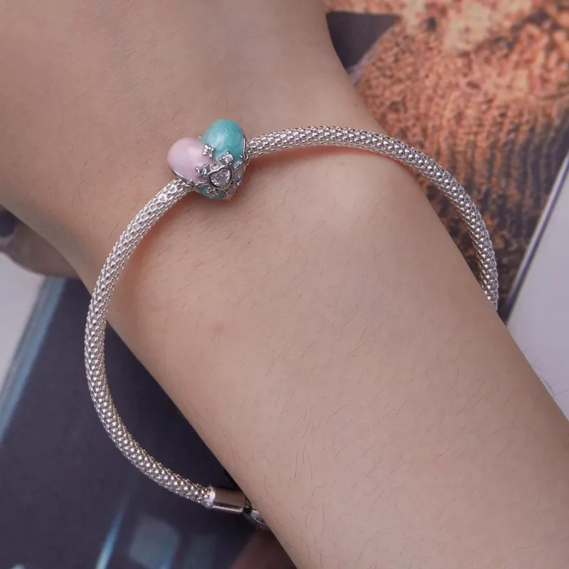 (imagen para) Charm de Pascua en forma de corazón al estilo de Pandora - BSC782 - Ver 6