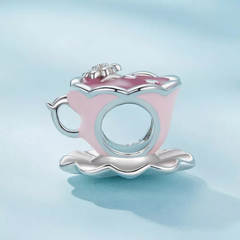 (imagen para) Charm de taza de té con flores estilo Pandora - SCC2563 - Ver 3