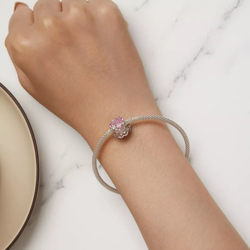 (imagen para) Charm de taza de té con flores estilo Pandora - SCC2563 - Ver 6