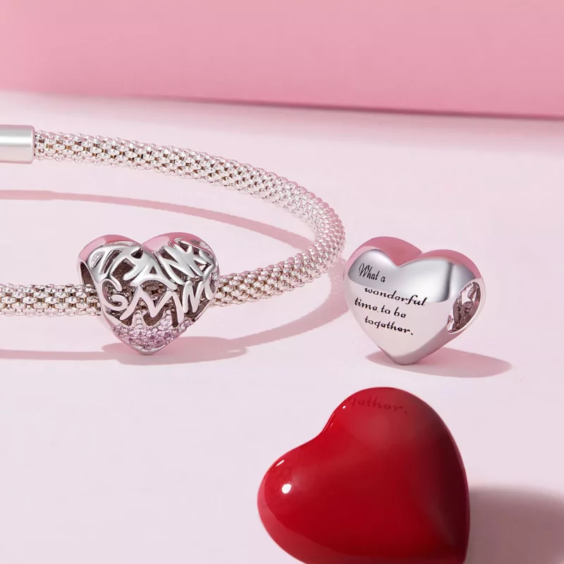 (imagen para) Charm en forma de corazón con estilo de Pandora para Acción de Gracias - BSC923 - Ver 4