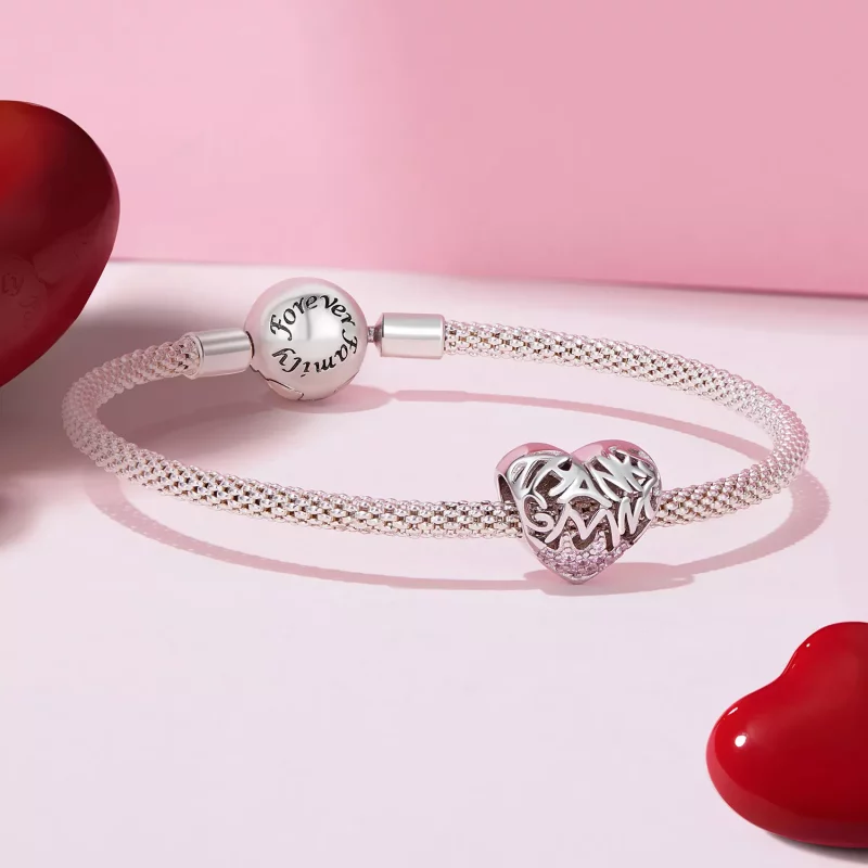 (imagen para) Charm en forma de corazón con estilo de Pandora para Acción de Gracias - BSC923 - Ver 5