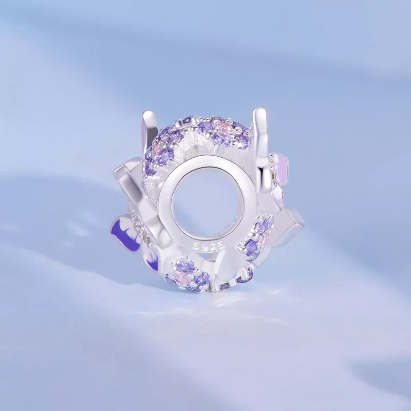 (imagen para) Charm en forma de corazón con mariposa al estilo Pandora - SCC2464 - Ver 3