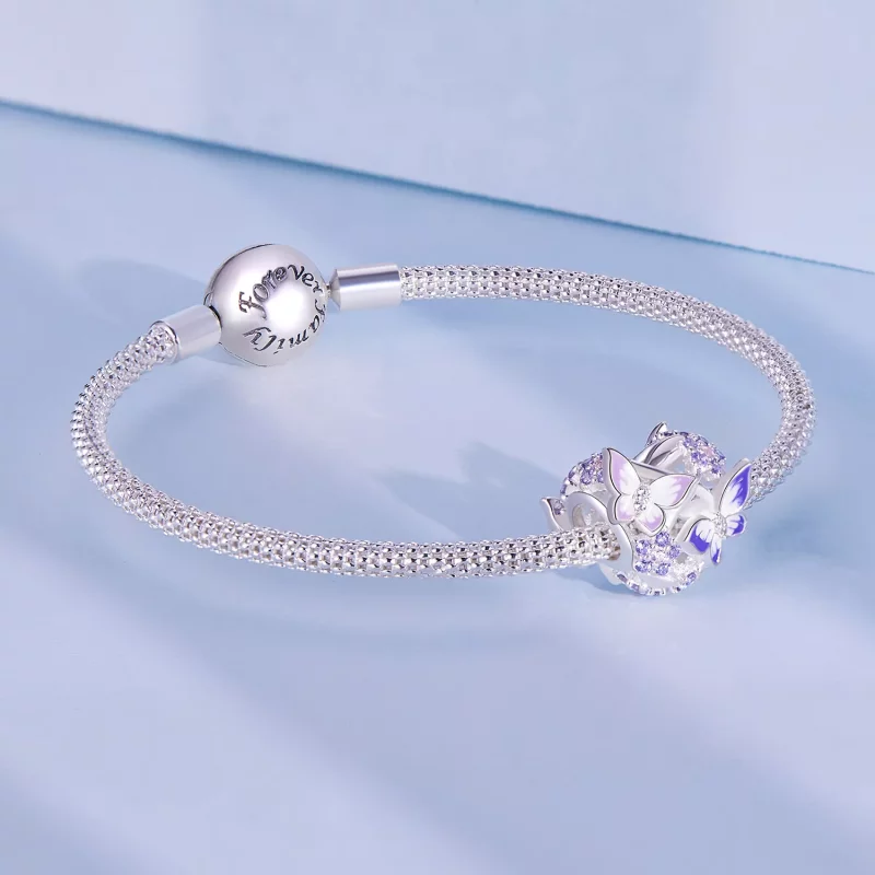 (imagen para) Charm en forma de corazón con mariposa al estilo Pandora - SCC2464 - Ver 5