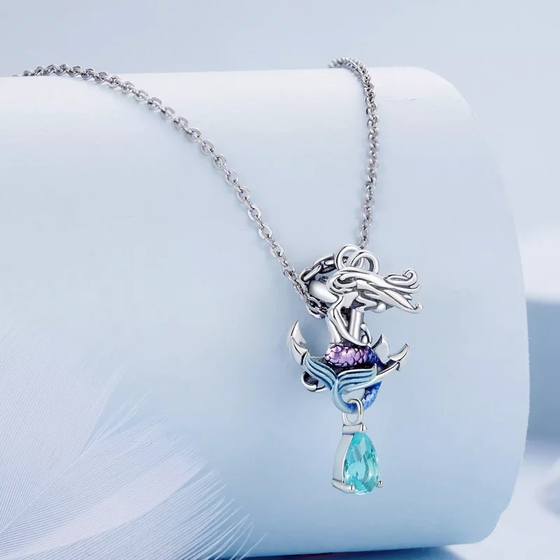 (imagen para) Charm estilo Pandora con ancla de sirena - BSC903 - Ver 2