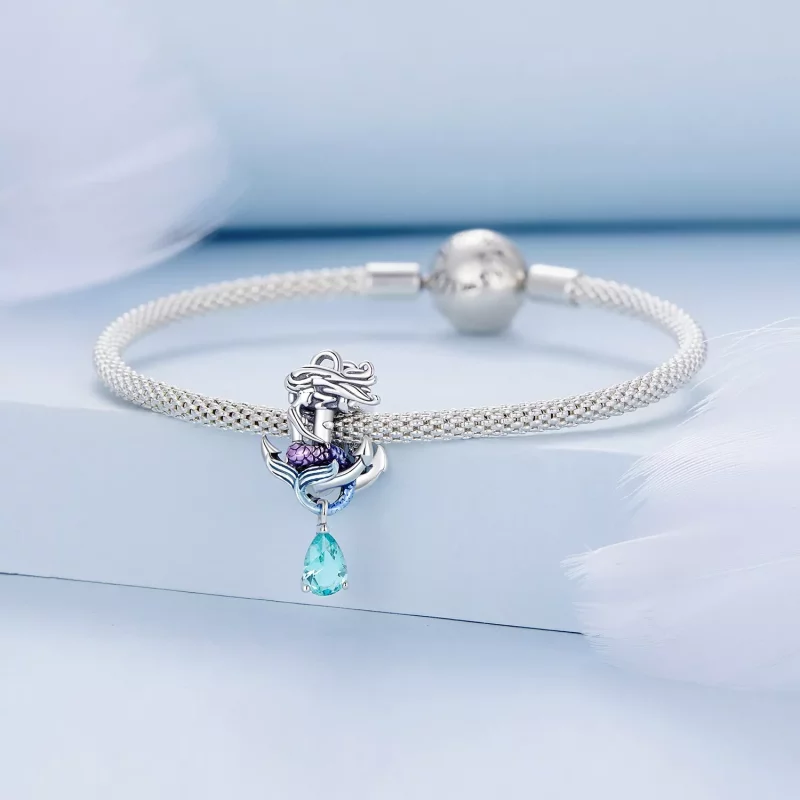 (imagen para) Charm estilo Pandora con ancla de sirena - BSC903 - Ver 3