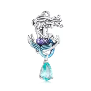 Charm estilo Pandora con ancla de sirena - BSC903 (imagen para) Charm estilo Pandora con ancla de sirena - BSC903