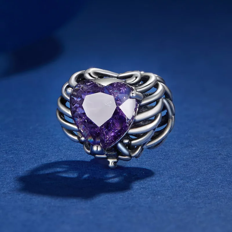 (imagen para) Charm estilo Pandora con corazón de esqueleto - BSC910 - Ver 2