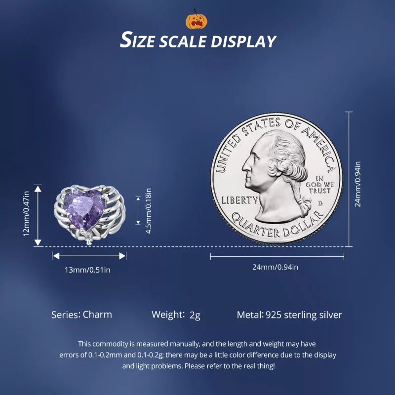 (imagen para) Charm estilo Pandora con corazón de esqueleto - BSC910 - Ver 7