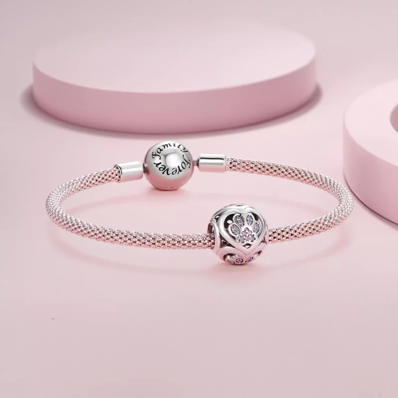 (imagen para) Charm estilo Pandora con huella de pata - SCC2578 - Ver 5