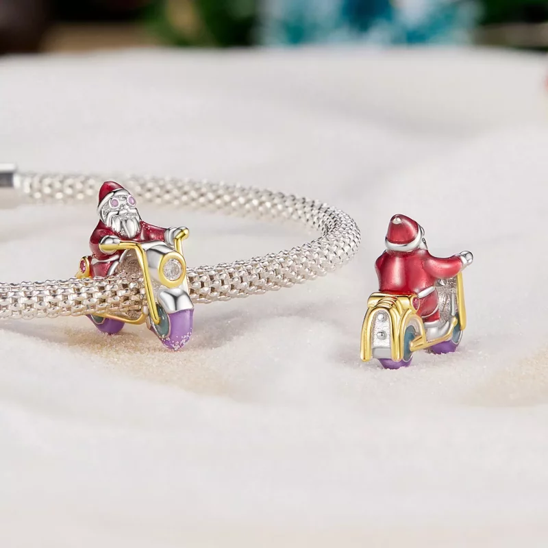 (imagen para) Charm estilo Pandora con Santa Claus luminoso está aquí - SCC2645 - Ver 4