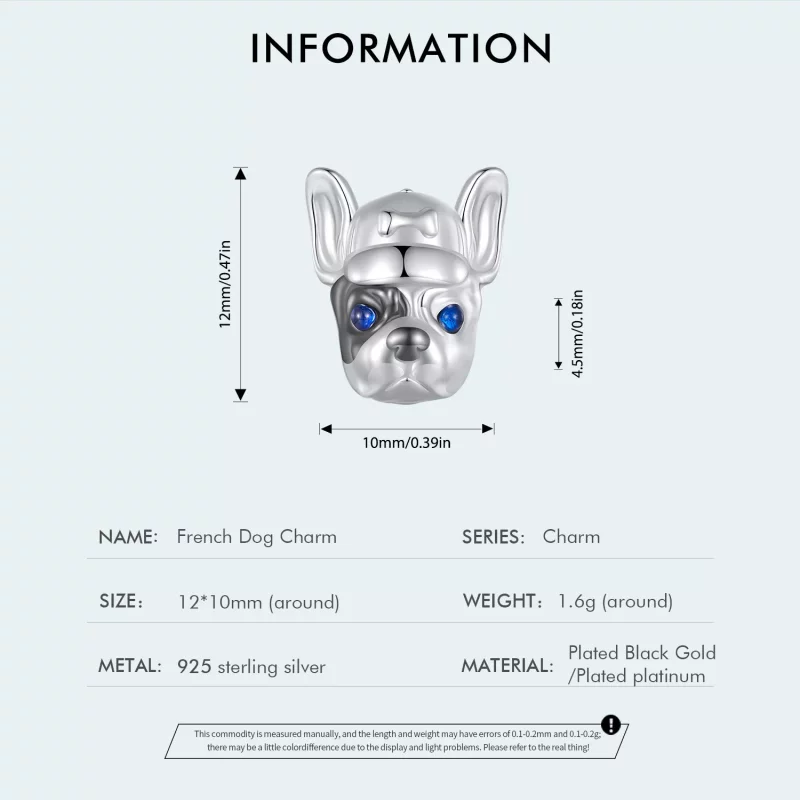 (imagen para) Charm estilo Pandora de Bulldog Francés - SCC2588 - Ver 4