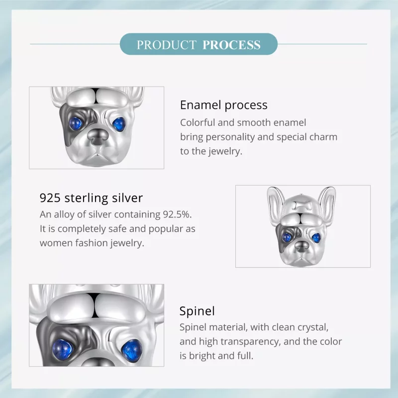 (imagen para) Charm estilo Pandora de Bulldog Francés - SCC2588 - Ver 6