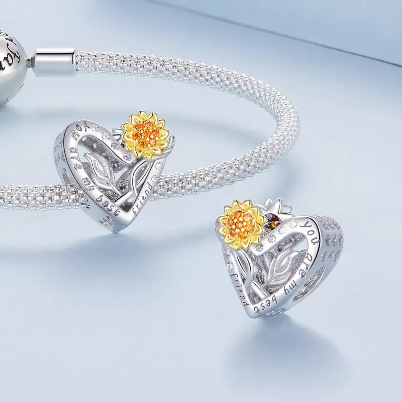(imagen para) Charm estilo Pandora de girasol - BSC839 - Ver 4