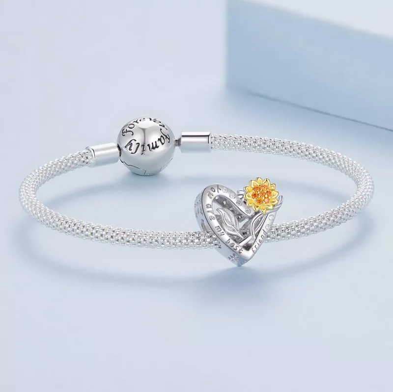 (imagen para) Charm estilo Pandora de girasol - BSC839 - Ver 5