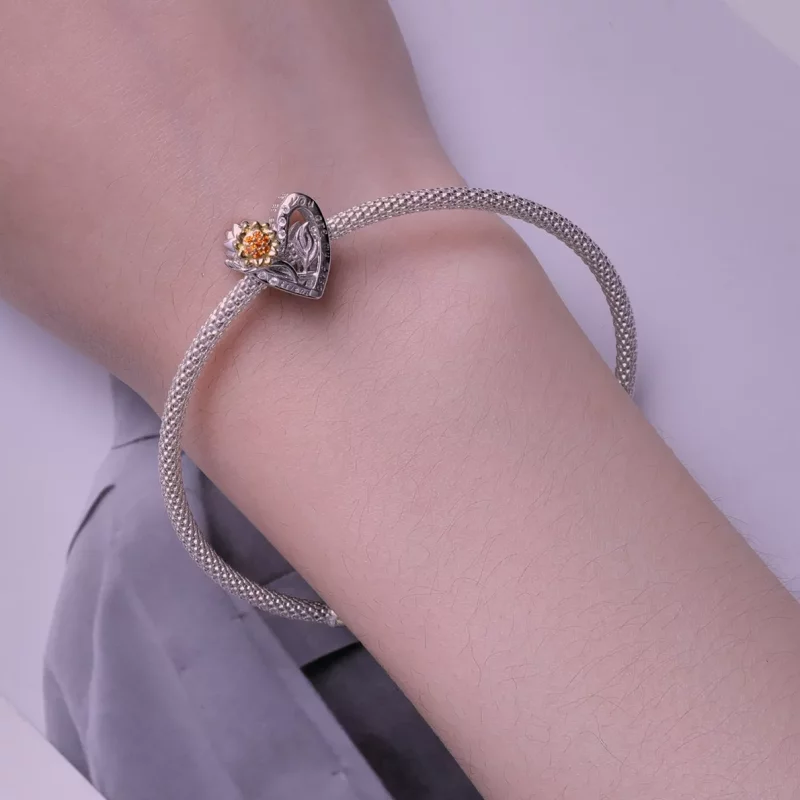(imagen para) Charm estilo Pandora de girasol - BSC839 - Ver 6