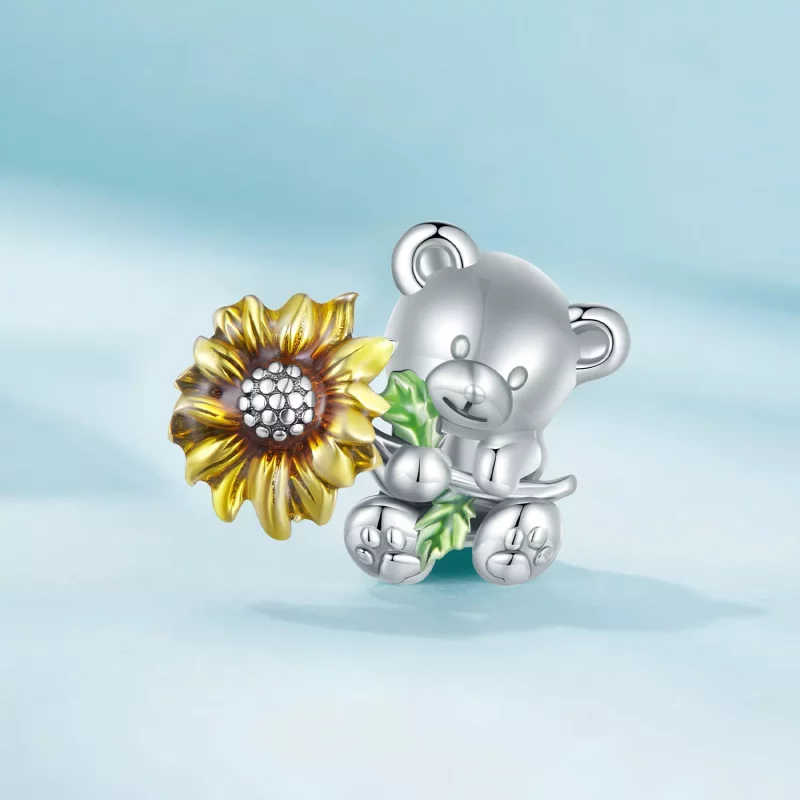 (imagen para) Charm estilo Pandora de Girasol y Oso - SCC2560 - Ver 2