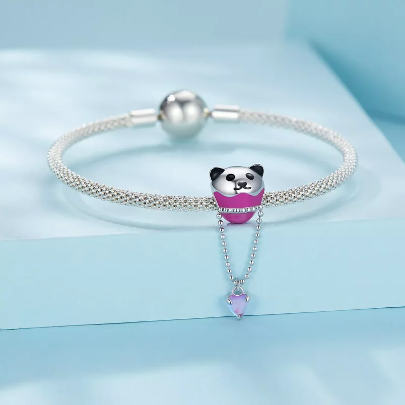 (imagen para) Charm estilo Pandora de globo aerostático con oso - SCC2550 - Ver 3