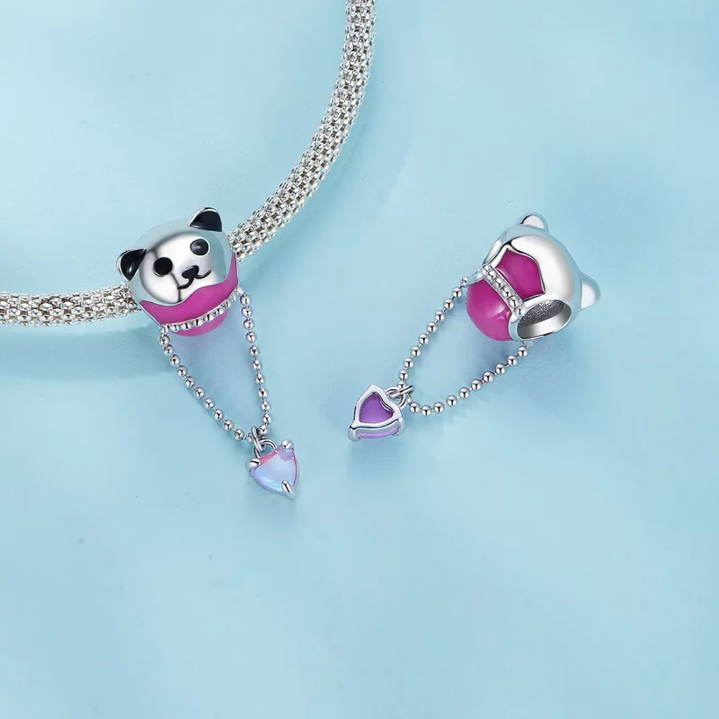 (imagen para) Charm estilo Pandora de globo aerostático con oso - SCC2550 - Ver 4