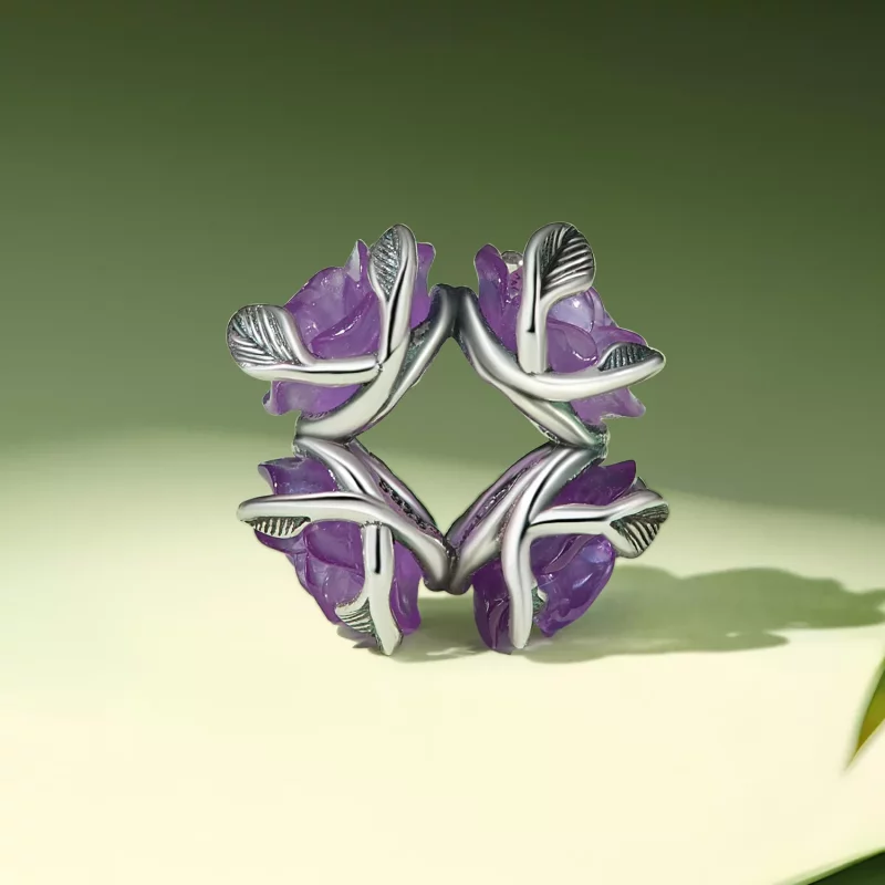 (imagen para) Charm estilo Pandora en forma de rosa - SCC2602 - Ver 4