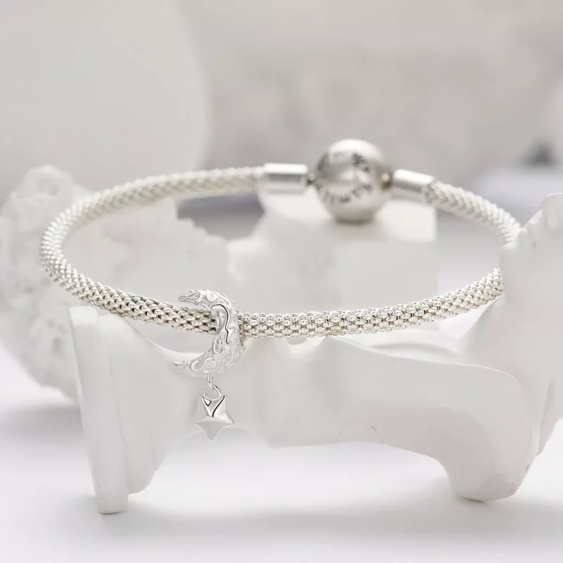 (imagen para) Charm Pandora estilo Luna con patrón - SCC2619 - Ver 3