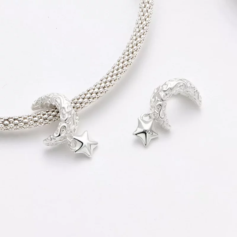 (imagen para) Charm Pandora estilo Luna con patrón - SCC2619 - Ver 4