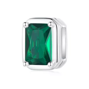 Clip estilo Pandora con esmeralda - BSX005 (imagen para) Clip estilo Pandora con esmeralda - BSX005