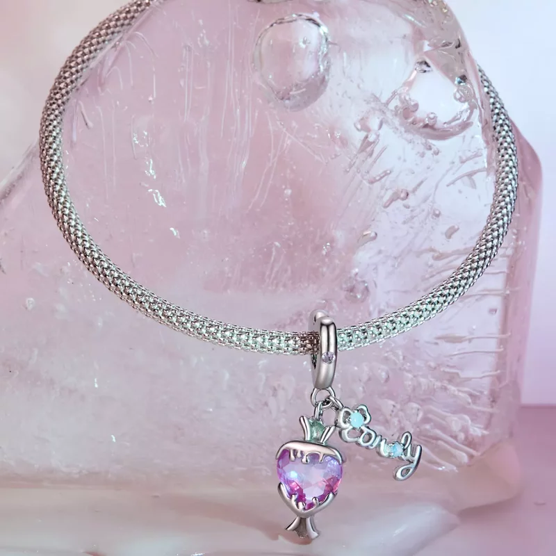 (imagen para) Colgante Caramelo Rosa Estilo Pandora - SCC2640 - Ver 2