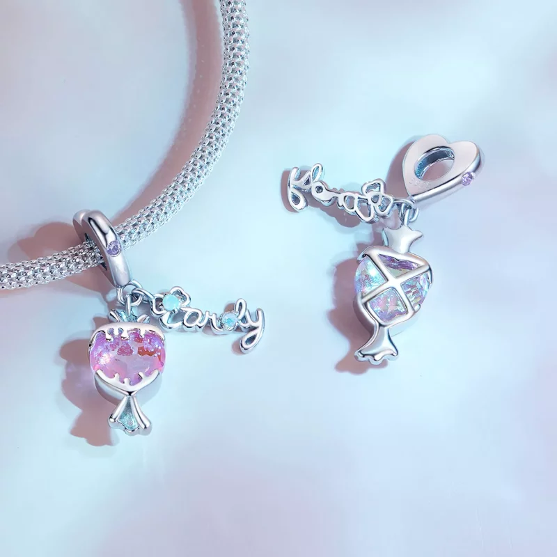 (imagen para) Colgante Caramelo Rosa Estilo Pandora - SCC2640 - Ver 3