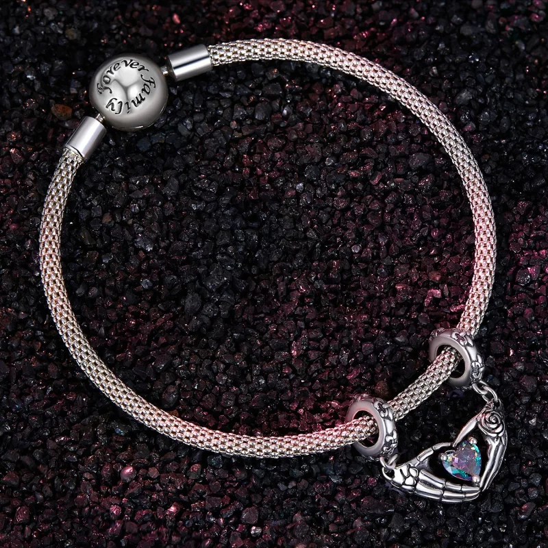 (imagen para) Colgante con manos de calavera de Halloween estilo Pandora - SCC2607 - Ver 3