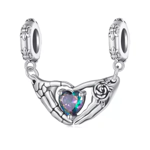 (imagen para) Colgante con manos de calavera de Halloween estilo Pandora - SCC2607