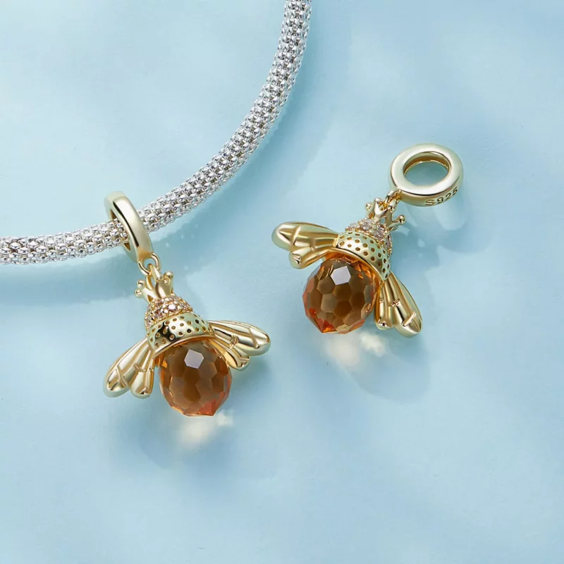(imagen para) Colgante de Abeja Dorada estilo Pandora - SCC035-B - Ver 4