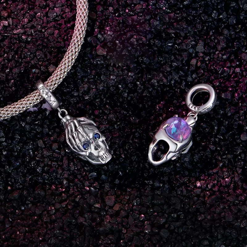 (imagen para) Colgante de calavera estilo Pandora para Halloween - SCC2606 - Ver 4