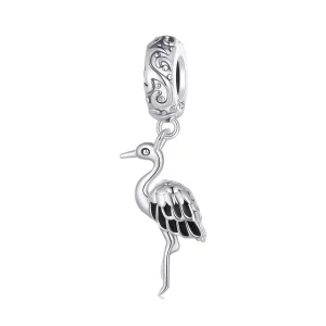 (imagen para) Colgante de cigüeña blanca estilo Pandora - SCC2635
