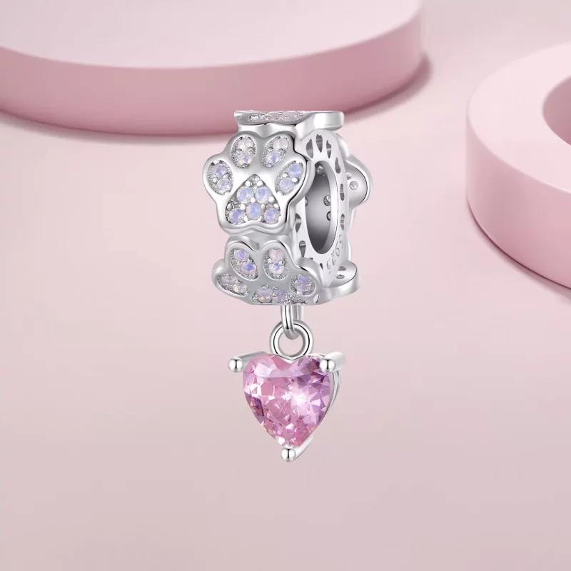 (imagen para) Colgante de estilo Pandora con huella de pata - SCC2577 - Ver 2
