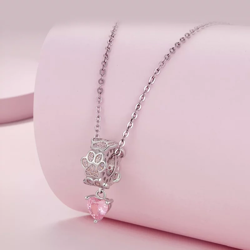 (imagen para) Colgante de estilo Pandora con huella de pata - SCC2577 - Ver 4
